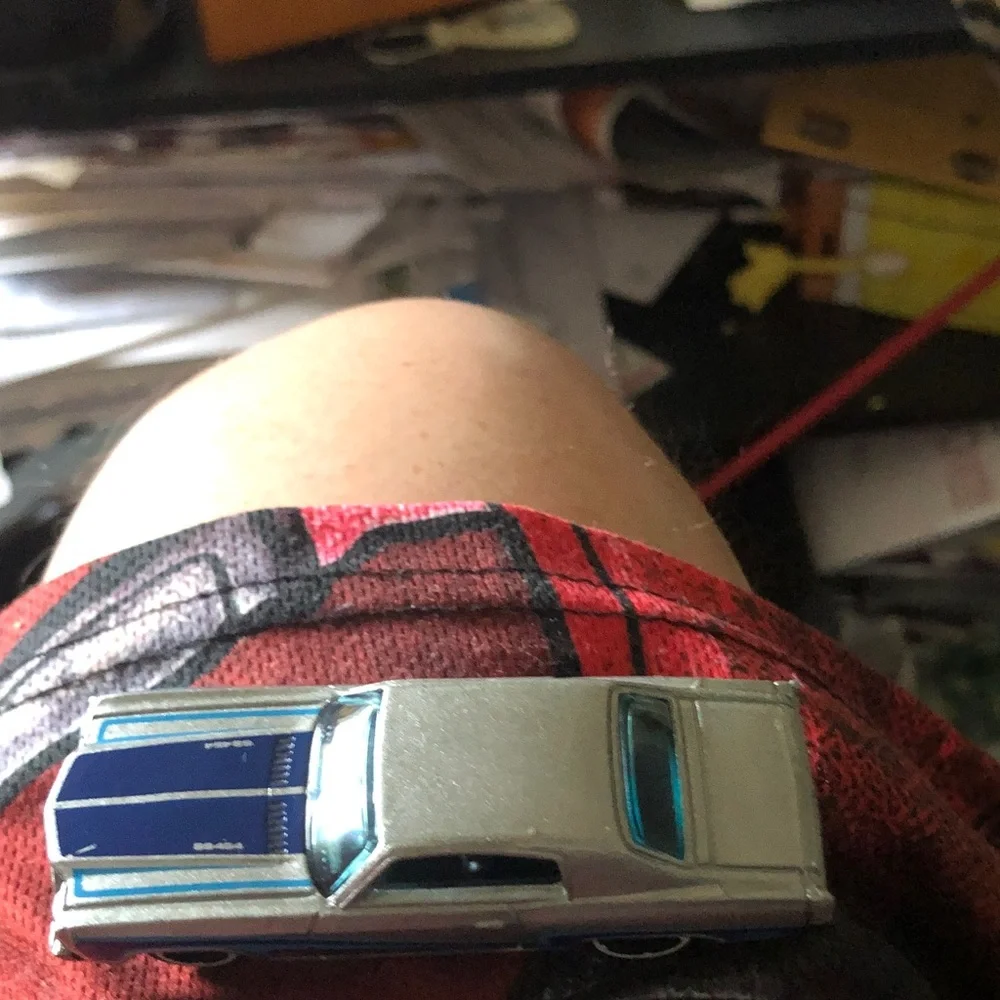Diecast Toy Car - Silver with Blue Racing Hood